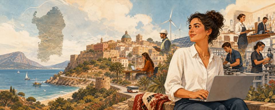 Illustrazione delle opportunità di lavoro nelle città della Sardegna